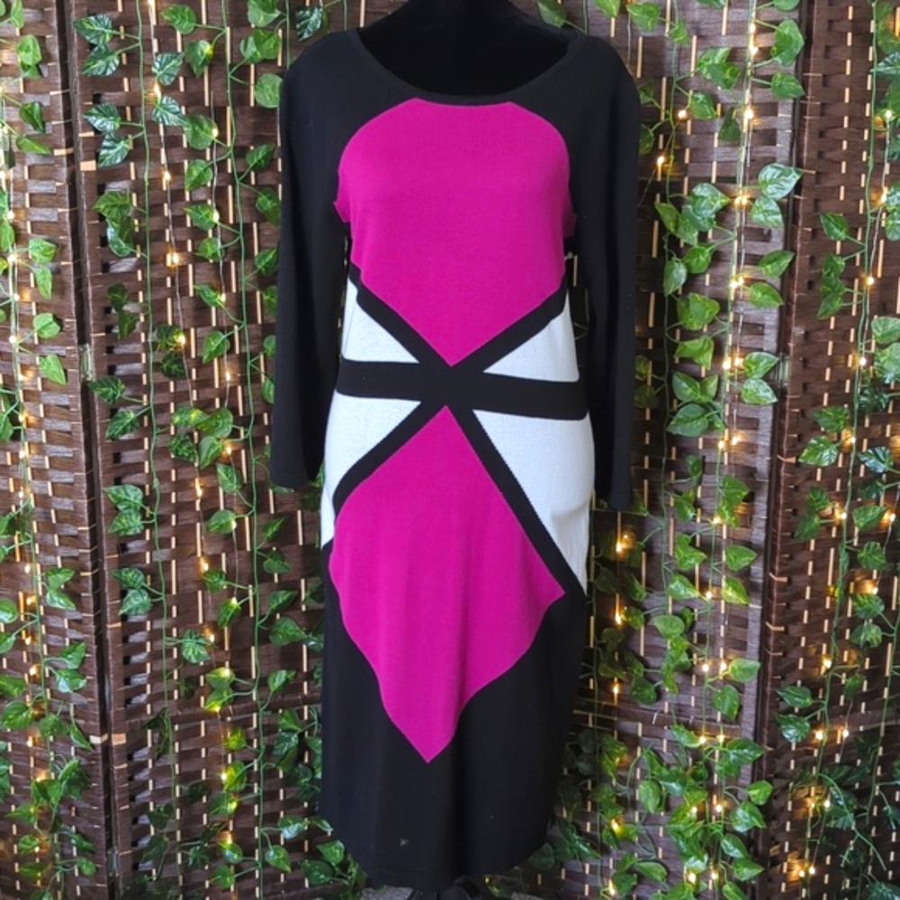 Nine West Color Block Sweater Dress